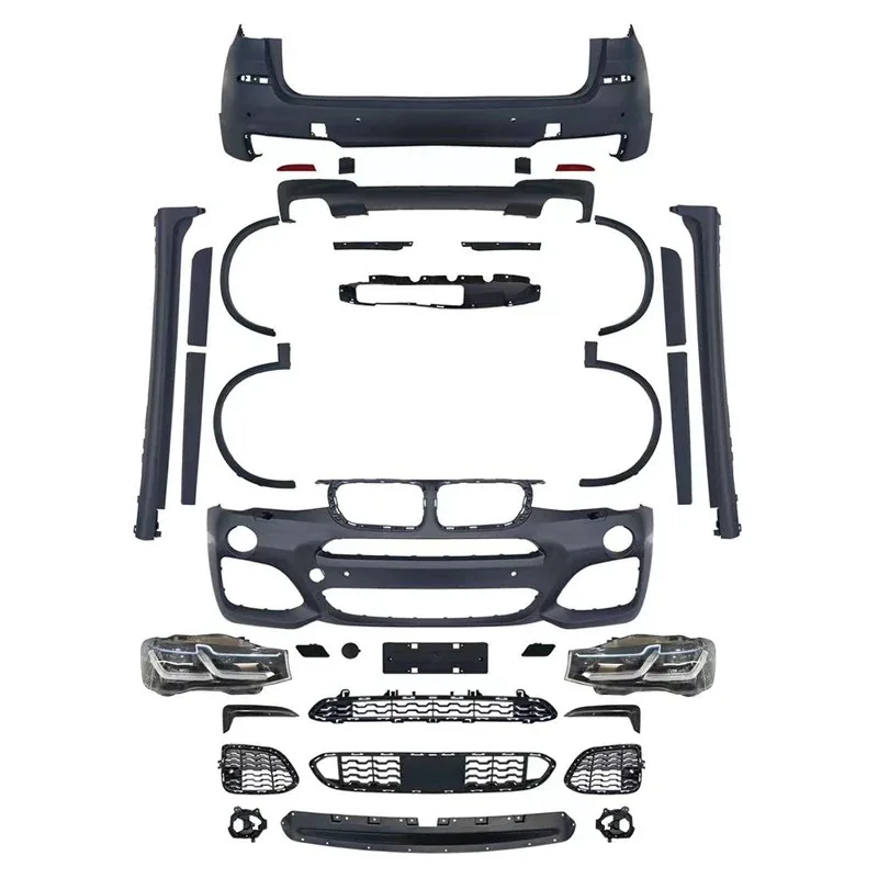 

High Quality Car Body Kit BM-X3 F25 2011 2012 2013 Upgr MT Style Front Rear Bumper Side Skirt Exterior Bodykit