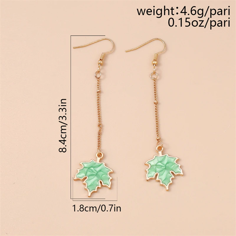 Modische Ahornblatt-Ohrringe für Damen, lange Ohrringe, ideal als Geschenk für Freundinnen, für Partys und Festivals, Schmuck. – Detail 3
