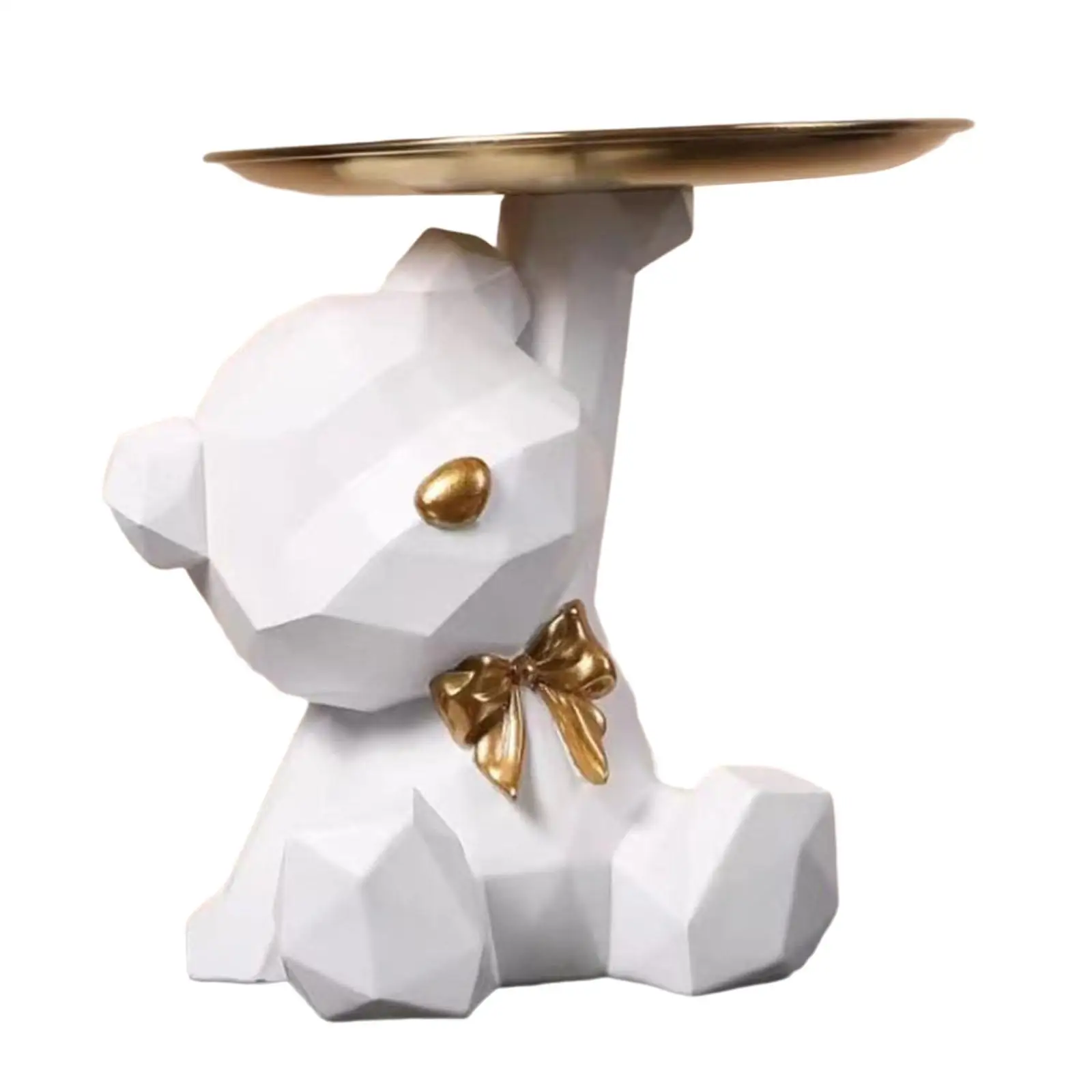 Bear Statue Creative Resin Figurine Animal Sculpture Tabletop Organizer for Anniversary Entryway Cafe Restaurant Drawing Room