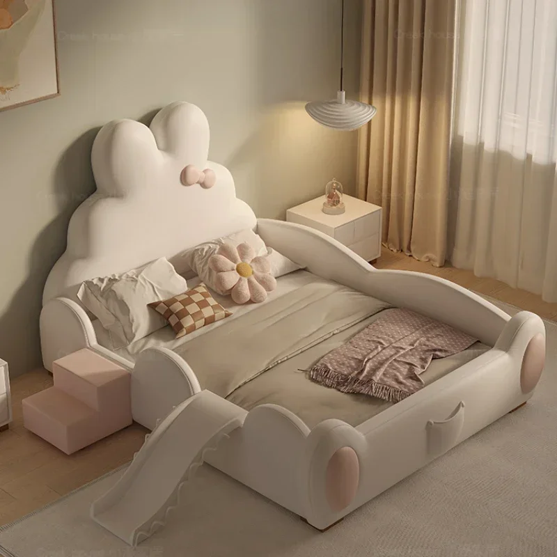 

Design Luxury Modern Double Bed Kids Girls Princess White Loft Queen Bed Children Baby Cama Infantil Furniture For Bedroom