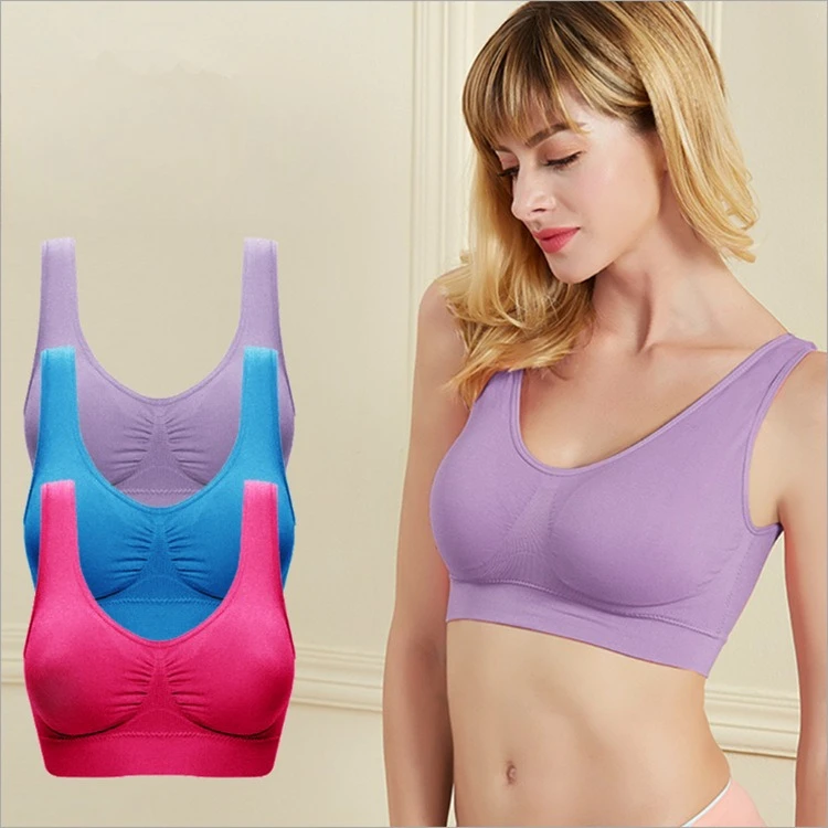 2-Pack Seamless Sports Bras - Padded Wirefree Workout Tanks for Women, Light Support for Yoga, Gym, Casual Wear