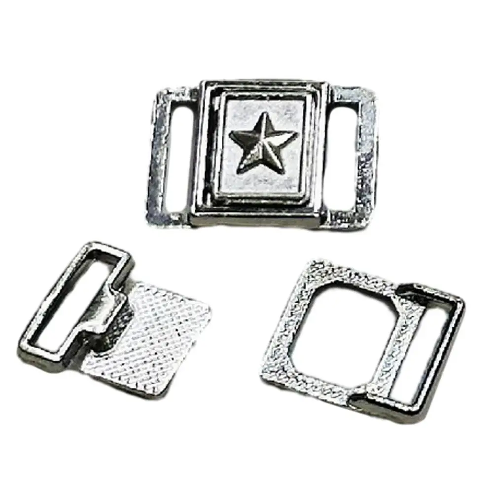 10Sets 7mm Metal Belt Buckle Mini Star Shape Retro DIY Buttons 5 Colors Ultra-small Clothes Buckles DIY Doll Clothes Accessories