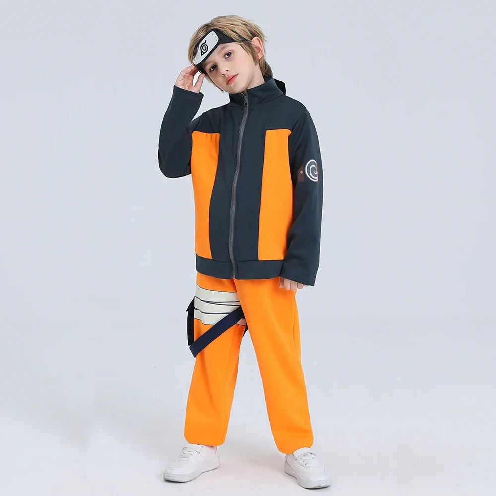 Luxe Jongens Anime Ninja Cosplay Kostuum Kinderen Verkleedkleding Halloween Carnvial Verkleedpartij Outfit
