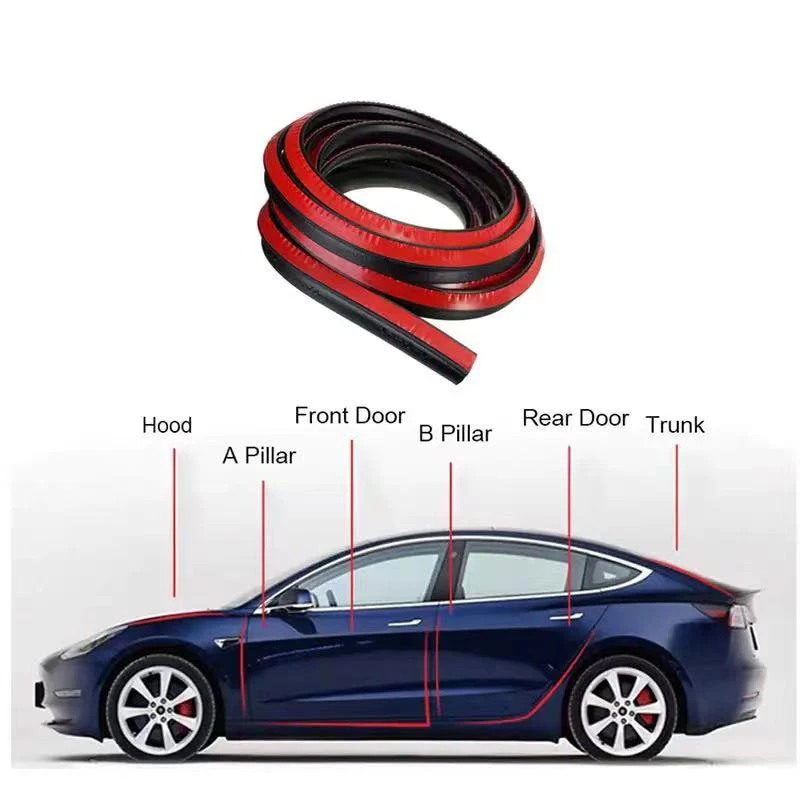 Per Tesla model 3 Y S X un set di strisce sigillanti per auto strisce fonoassorbenti per porte strisce fonoassorbenti per bagagliaio