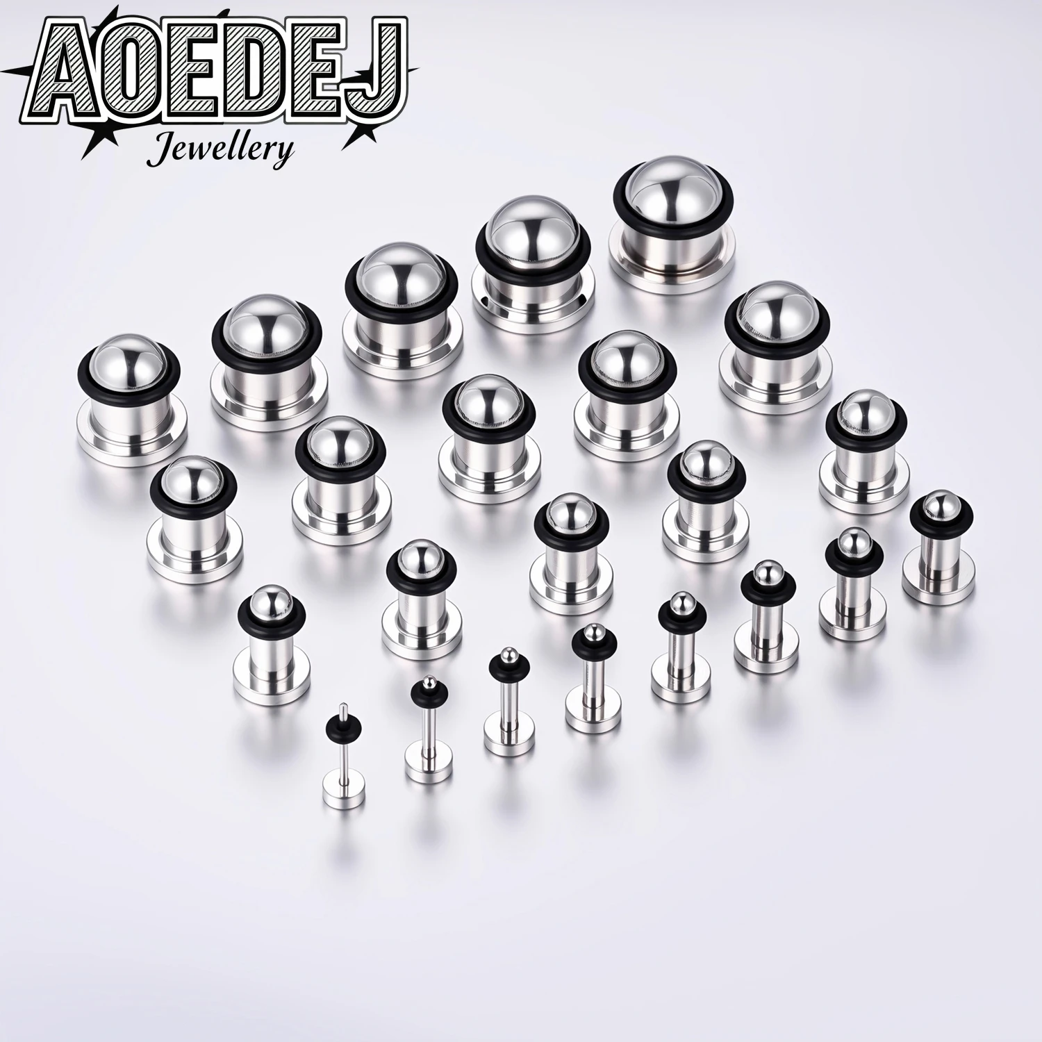 AOEDEJ 1 Pair 1-12MM Stainless Steel Ear Plug And Tunnel Unisex Large Gauges Smooth Flat Back Flesh Strecher Expander Piercings