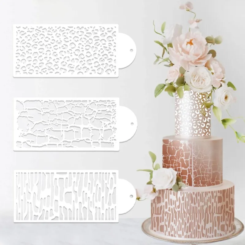12PCS Floral Lace Cake Stencil Hollow‑out Pattern Template Reusable Fondant Baking Decor Accessories