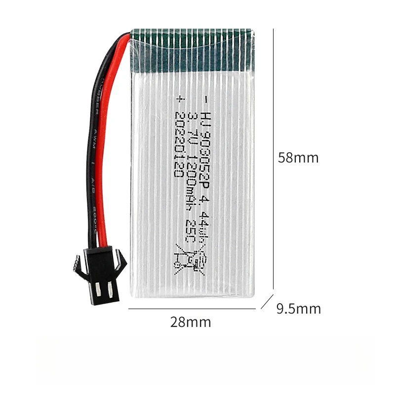 3.7 فولت 1200 مللي أمبير بطارية ليثيوم بوليمر 25C معدل عال X5SW كوادكوبتر 903052P ملحقات طائرة بدون طيار بطارية طائرة نموذجية