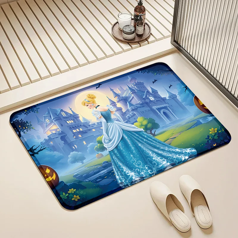 

Disney Cinderella Halloween Castle Door Mat Non-Slip Soft Floor Rug for Home Kids Room Bathroom Decor