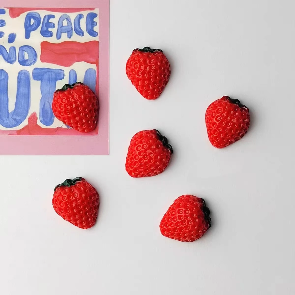 Strawberry Magnet Fridge Magnets Cartoon Creative Cute Message Board White Board Post-it Notes Post-it Notes Decorative Magnet