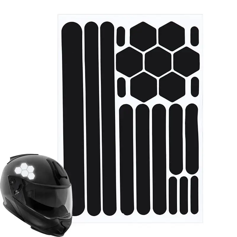 Black Reflective Sticker Cartoon Helmet Motorcycle Sticker Invisible Reflective Strip Waterproof Decorative Scratches Shade