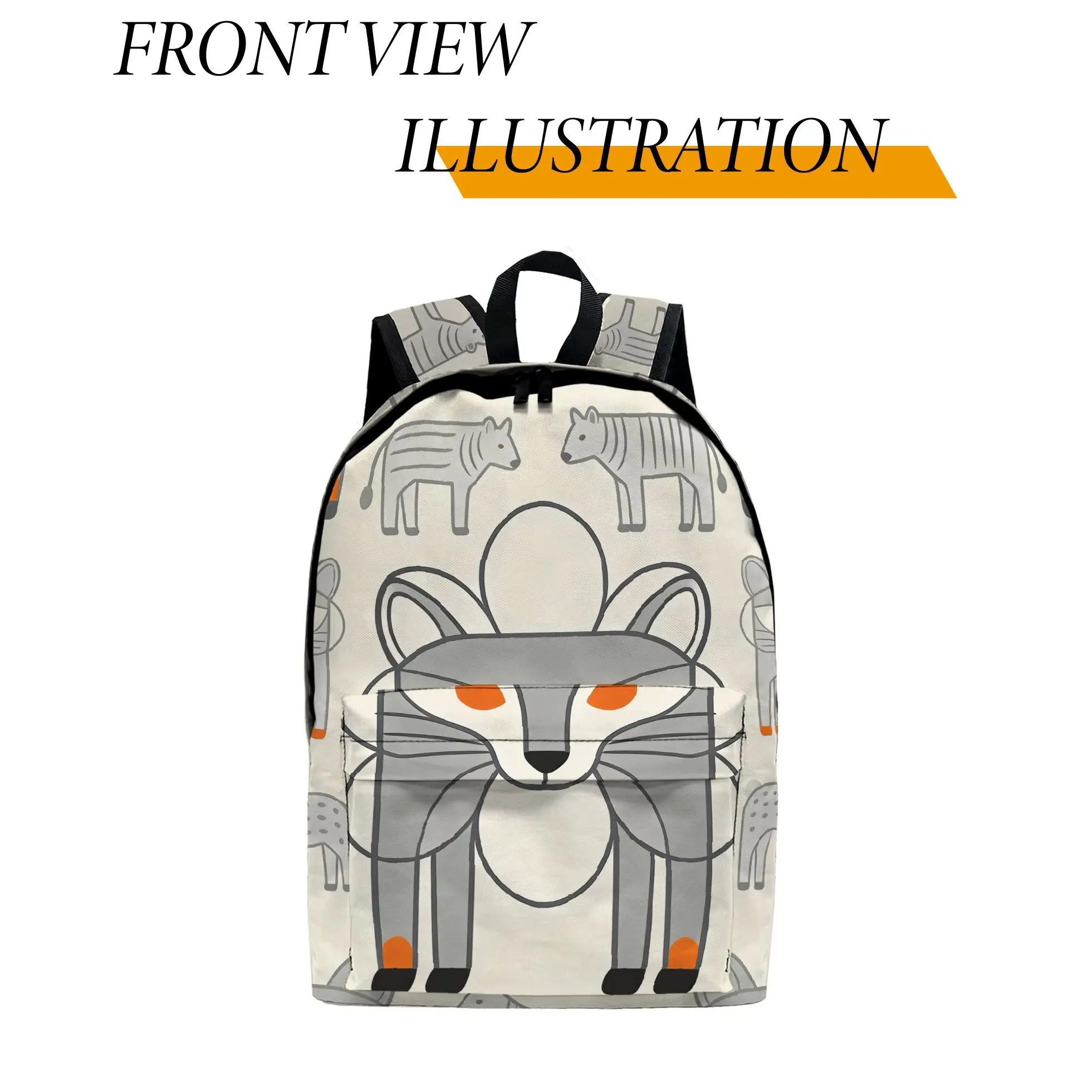 

1pc Indian wolf print Backpack, Fashionable and Simple, Unisex, Large Capacity, High-Quality Gift