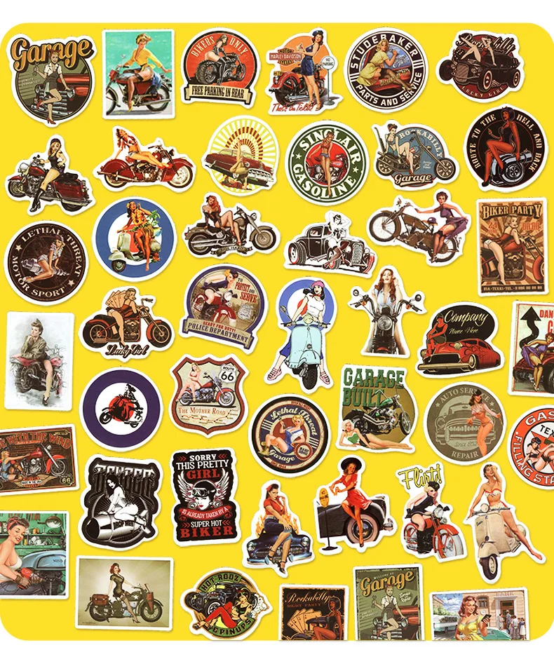 Calcomanías impermeables para mujer, calcomanías Retro, Vintage, Sexy, Pin Up, chica, botella de agua, portátil, equipaje, monopatín, motocicleta, 10/50/100 piezas