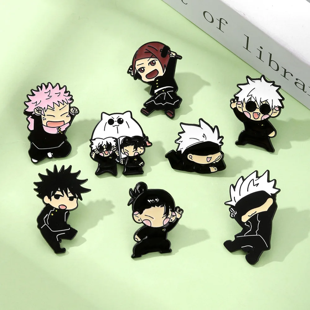 

Аниме дзюдзюцу кайсен DIY аксессуары Gojo Satoru мультяшная брошь булавка эмалированный значок из сплава косплей ювелирные изделия подарок для фанатов