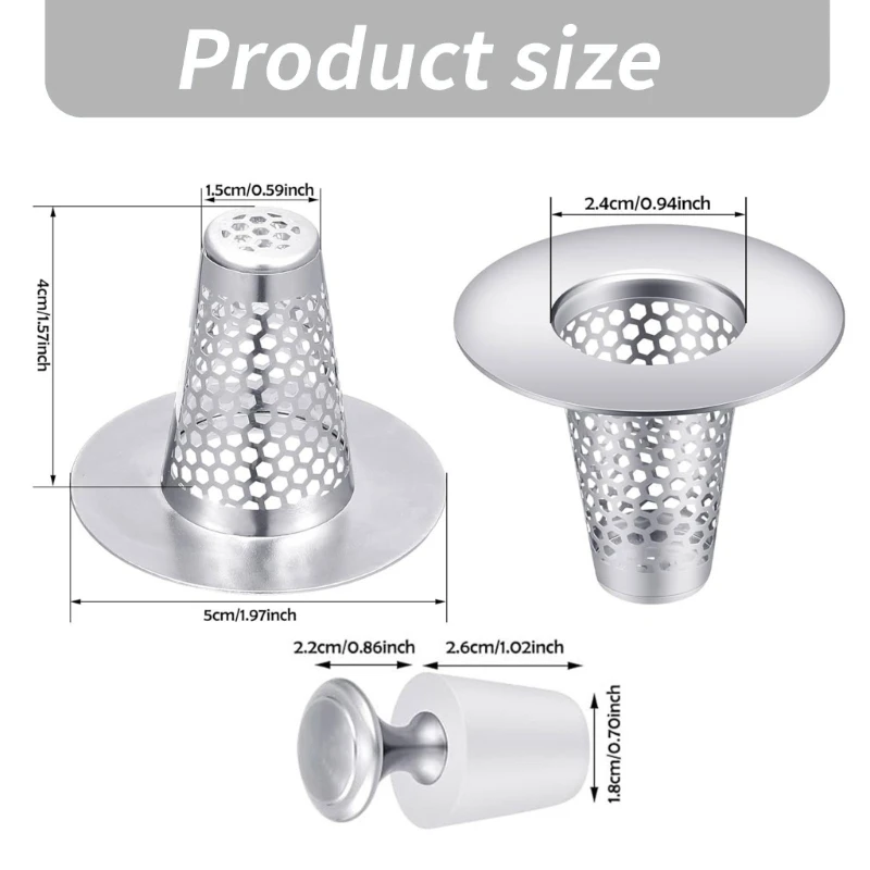 Coladores fregadero baño en forma conos con cubierta silicona, protector drenaje del fregadero con cubierta