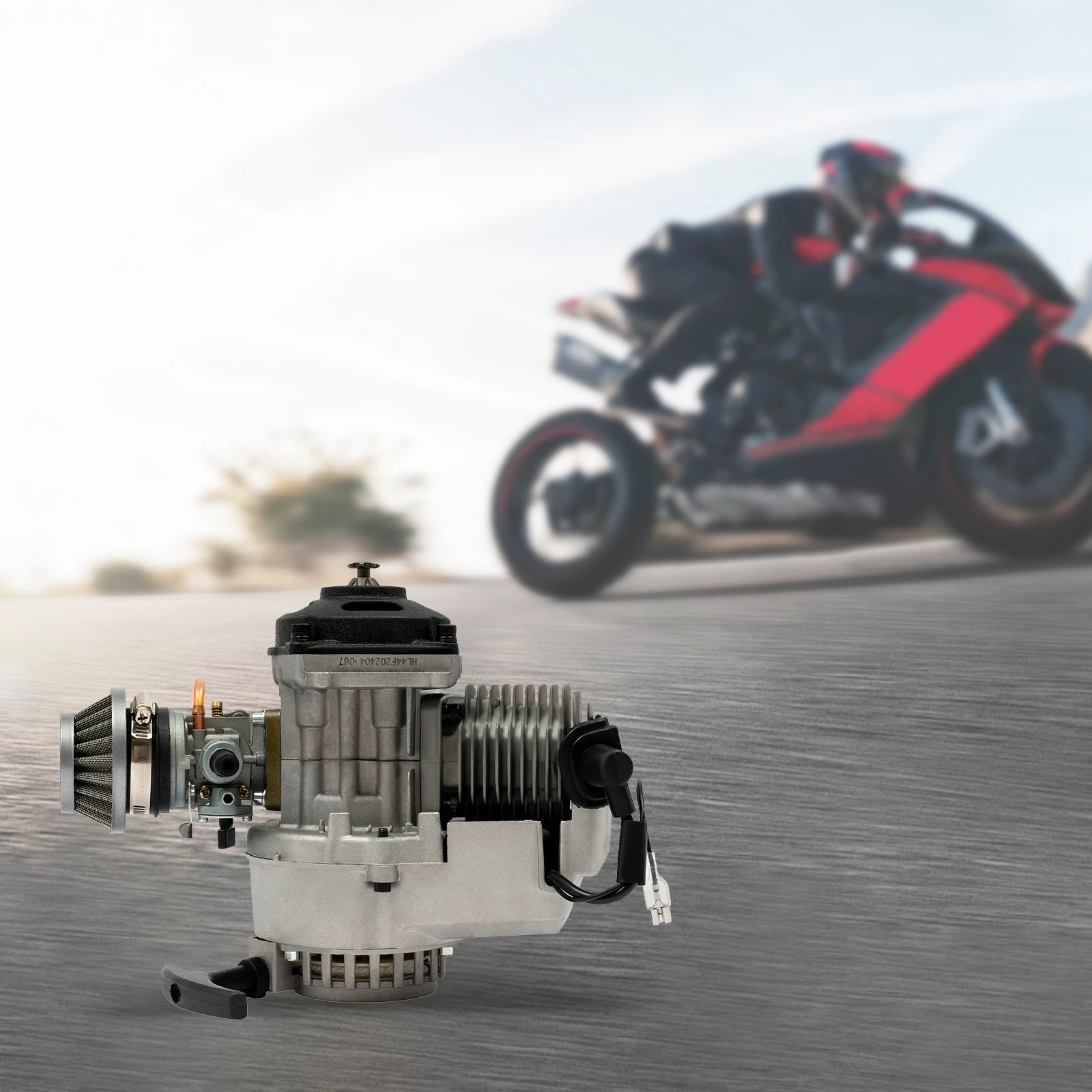 49CC محرك دراجة نارية صغير سحب بدء المحرك محرك الغاز 1.7kw 3-Horsepower 2-السكتة الدماغية اسطوانة واحدة تبريد الهواء #3