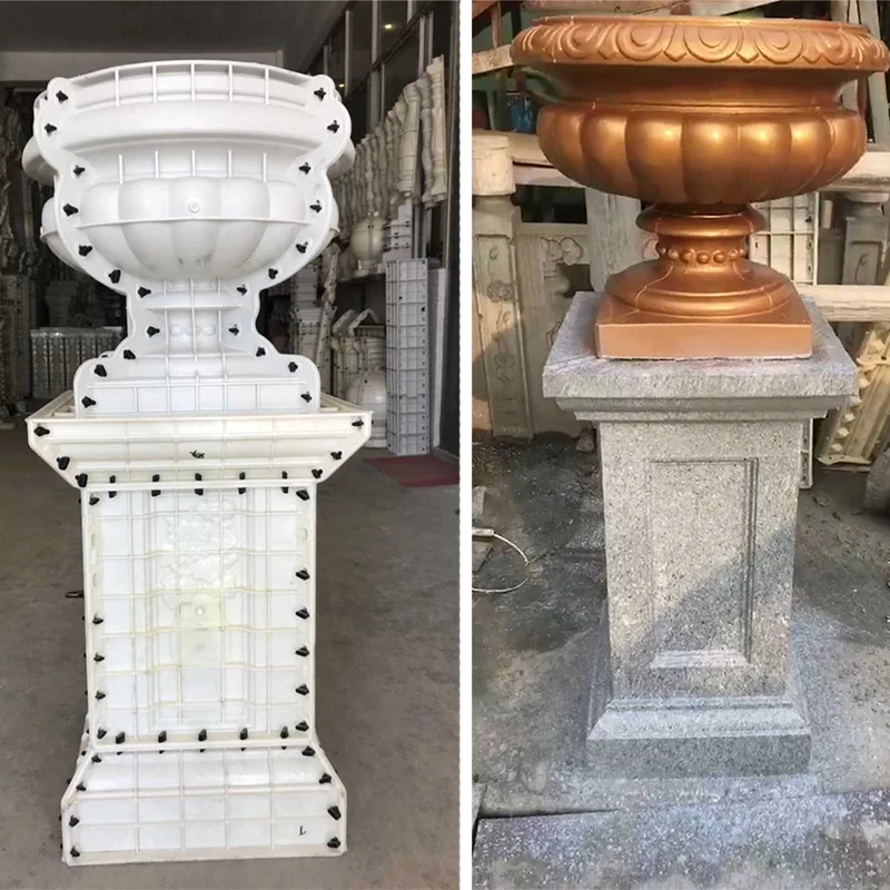 Thickened ABS plastic steel planter mold pot cement mold with balcony guardrail square column pier Roman column mold project
