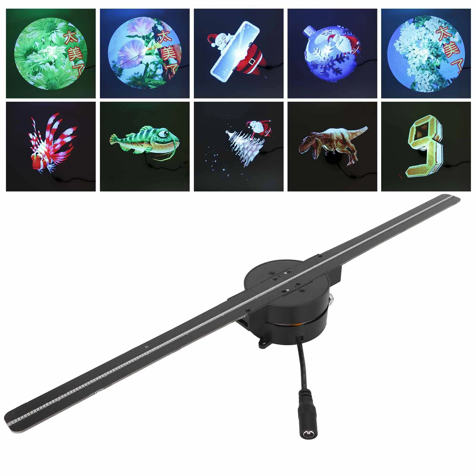 

3D Hologram Fan 224 LED Beads 2000x224 1250rpm Clear Video Images Hologram Projector Fan Support WiFi APP for Store