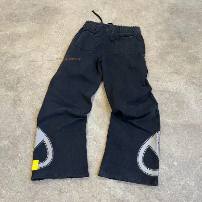 Black Tij Straight Broek Mannen En Vrouwen Ins Mode Street Style Losse Joggingbroek Y 2K American Casual Katoenen Wijde Pijpen Broek