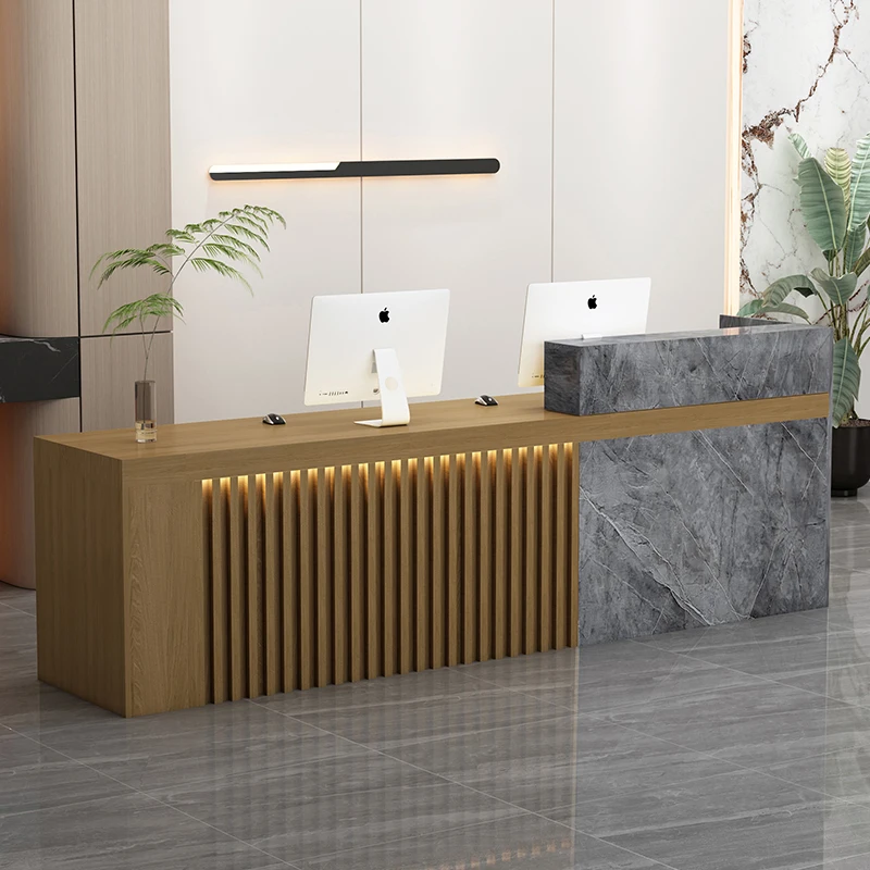 Простой современный креативный салон красоты, стойка регистрации, стильные ящики, стойка регистрации, офисная мебель для салона Pieknosci