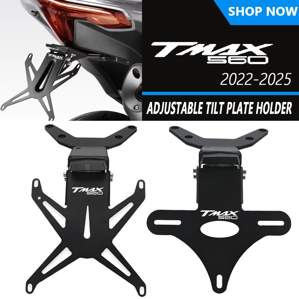 

For Yamaha TMAXTECH Adjustable License Plate Holder Bracket TMAX Tech MAX 2025 2026 2027 Rear Tail Tidy Fender Eliminator Kit