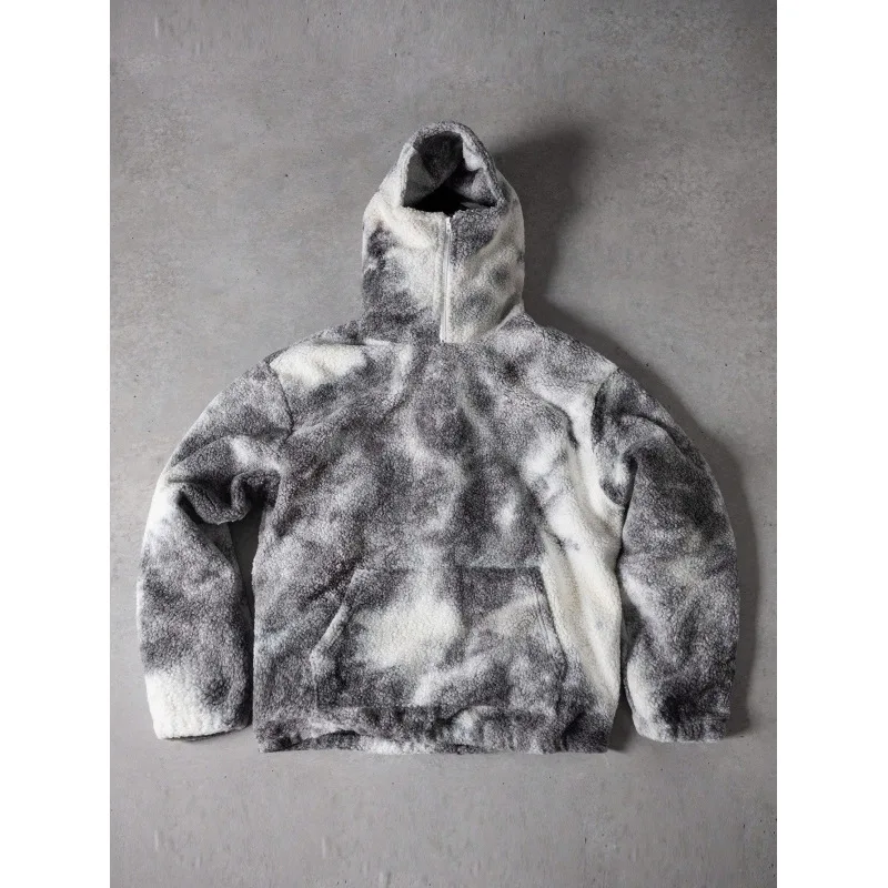 سترة بغطاء للرأس دافئة عصرية ورائعة من الصوف بتصميم كلاسيكي عتيق للرجال والنساء