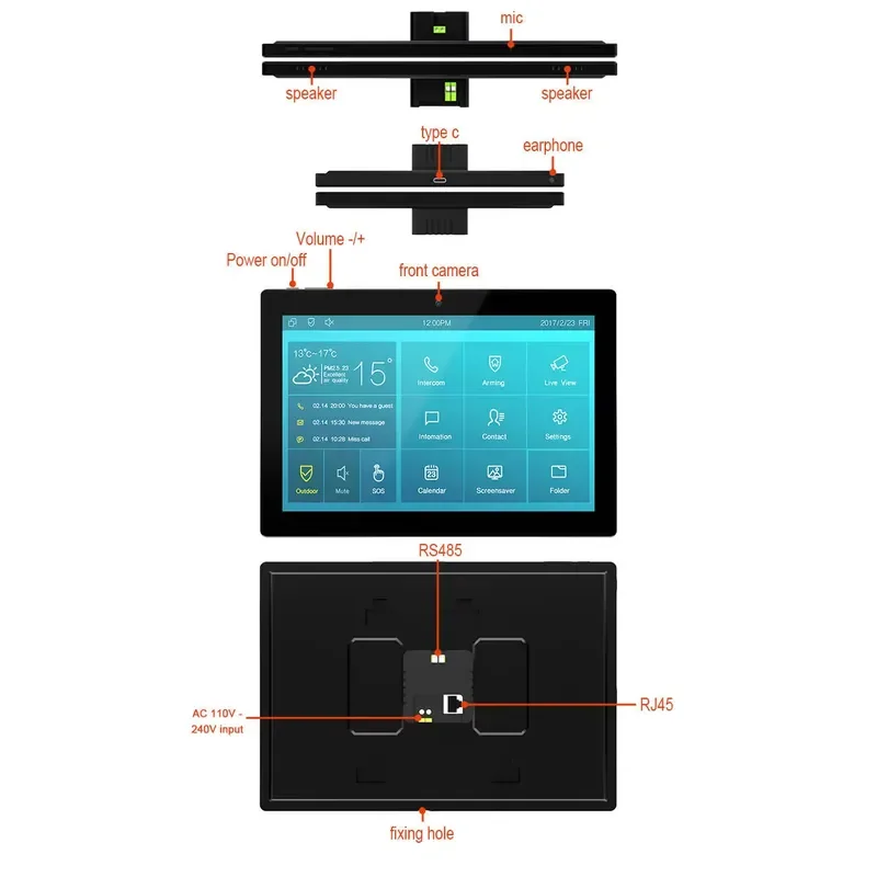 EE1 for Smart Home Wall Mount 10.1 Inch Automation System Tuya Control Touch Screen POE WiFi Zigbee for Linux Electric Panel