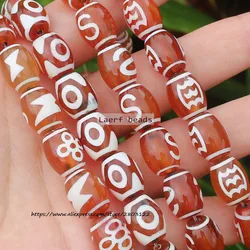 8pcs ,10x14mm Good Quality Natural Red Agate Ancient Tibet Dzi beads,Lucky Symbol,Powerful Amulet,For DIY Jewelry Making !