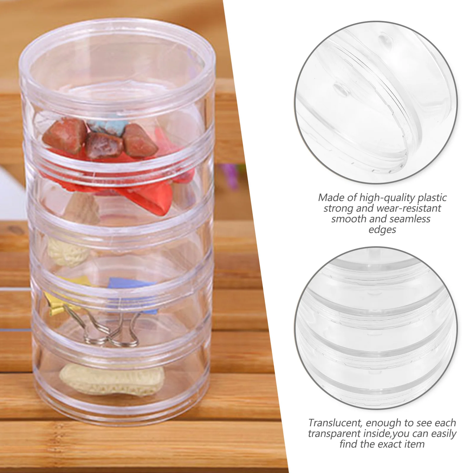 2 مجموعات واضح جولة خرز للمجوهرات حقيبة للتخزين صندوق مجوهرات دائم الخرز الزخرفية زر حالة هدية المنظم صندوق تخزين مكتبي