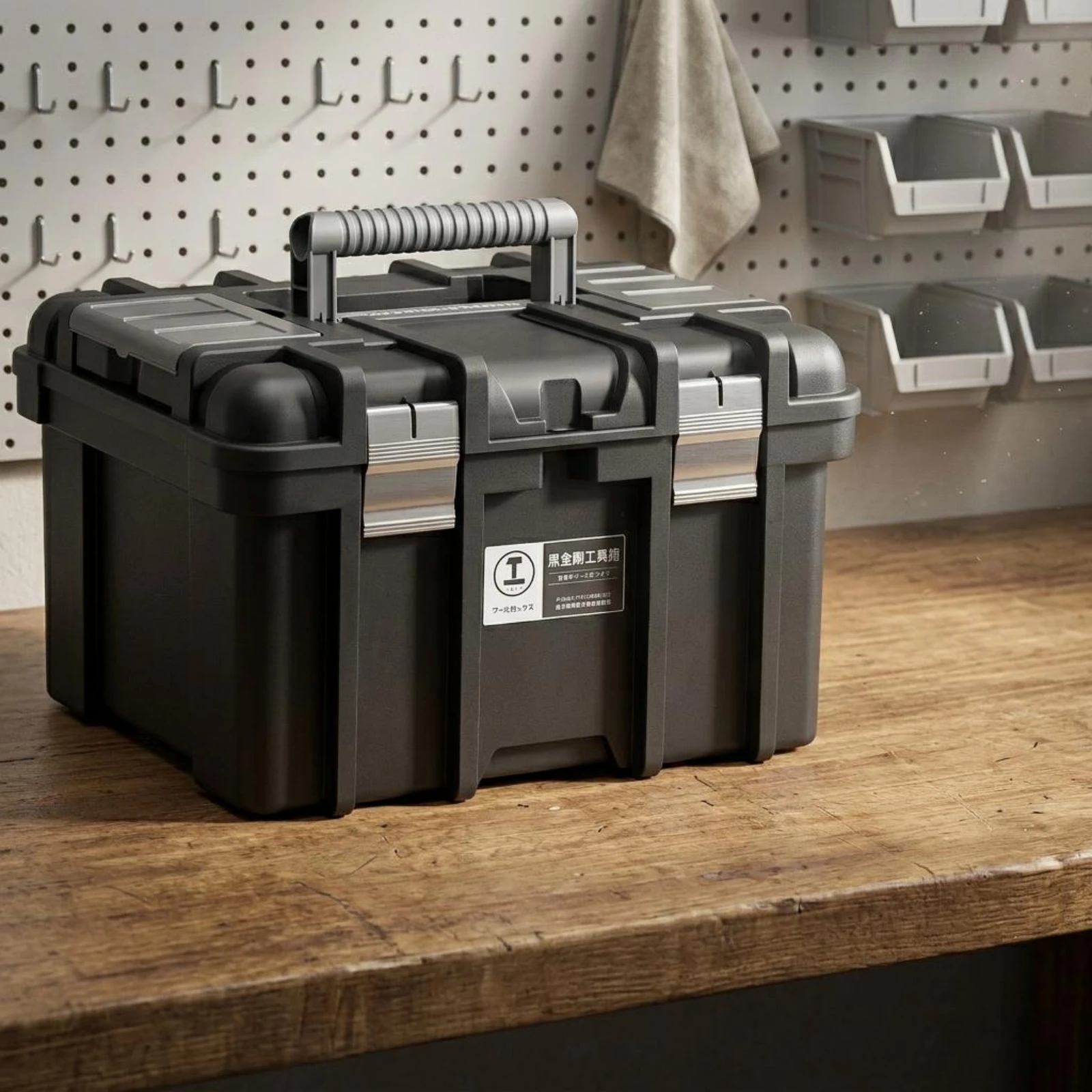 Hard-Shell Tool Box Latch Closure Portable Tool Box Carry Handle Rectangular