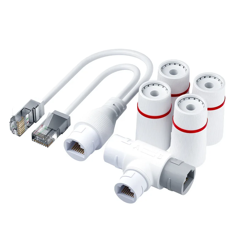 Ethernet Splitter Waterproof POE Combiner Splitter Adapter Run 2 IP Camera on 1 Network Cable Combiner Separator Adapter Network