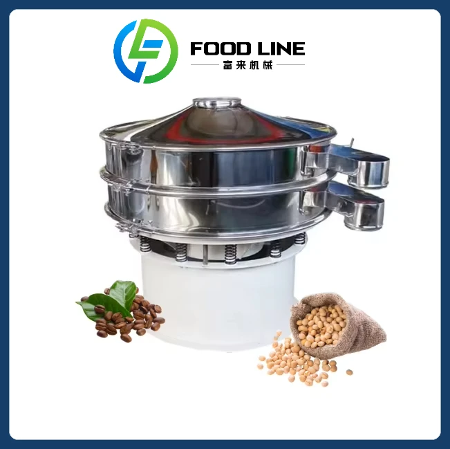 Stainless Steel Industrial Automatic Rotary Vibrating Screen Machine for Screening Wheat Flour Protein Powder Palm Customized