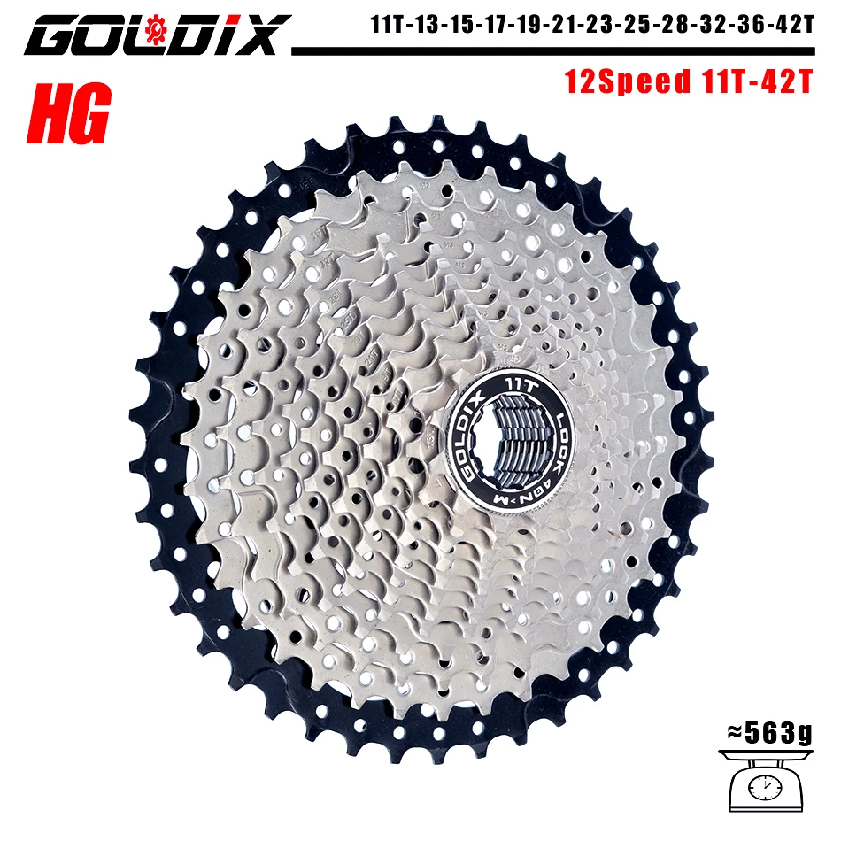 GOLDIX MTB-Kassette 8/9/10/11/12 Geschwindigkeit 36/40/42/46/50/52t K7 Kassette 8V 9V 10V 11V 12V Aluminium legierung für Shimano HG