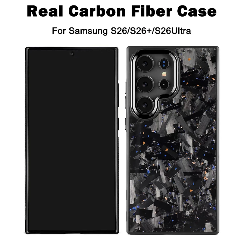 

For Samsung Galaxy S26 S25 Ultra Plus S26+ Forged Carbon Fiber Magnetic Case With Magsafe Charging Kevlar Ultrathin Back Cover