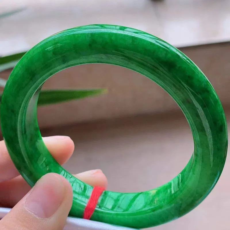 Myanmar Natural Large Circle Ice Nuo Type Yang Hand Jade Bangle