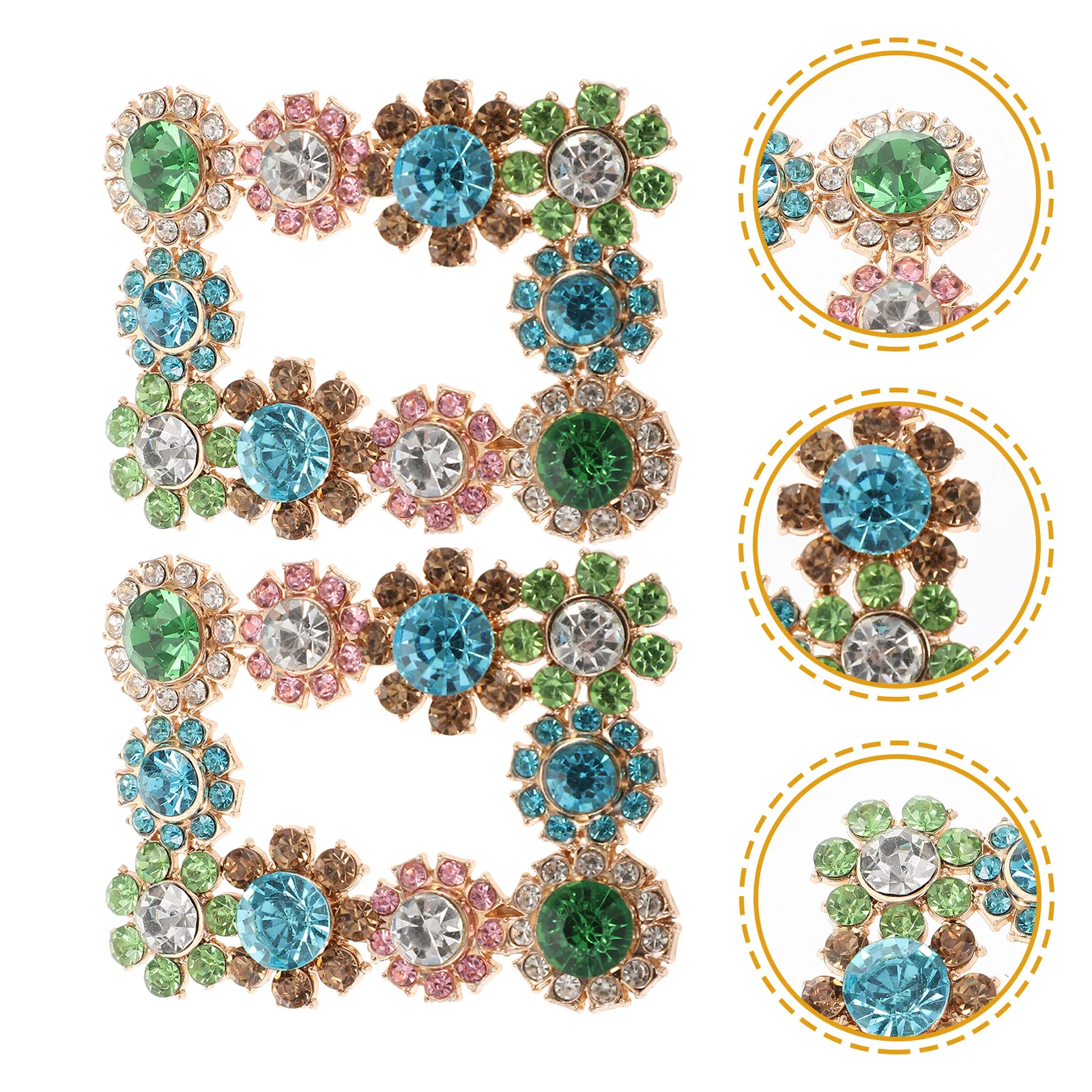 

2pcs Rhinestone Bridal Clips Buckle Decor For Women Wedding Party Shoe Buckles Buckle Rhinestone Shoe Flower Accessory