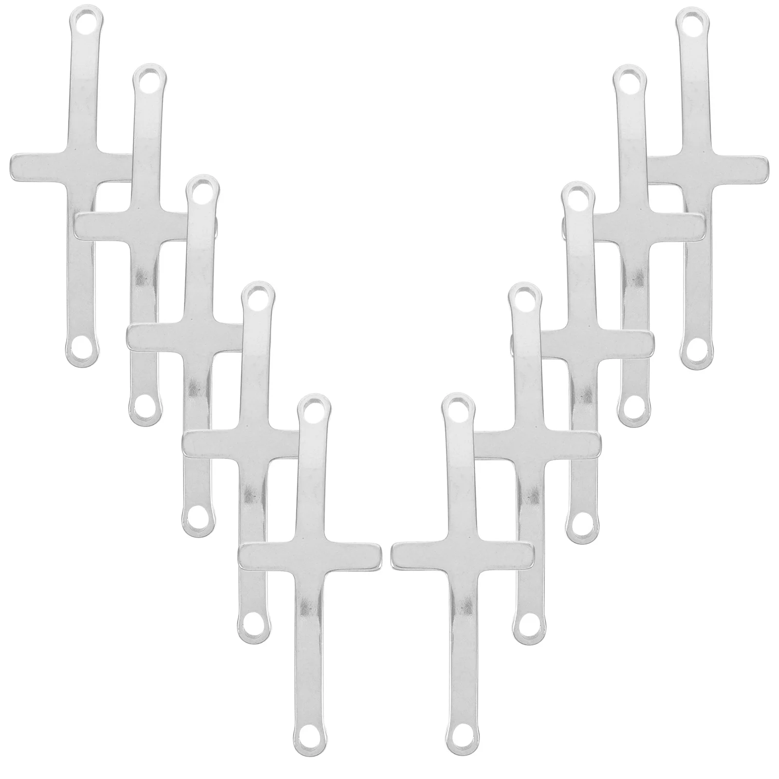

10 Pcs Cross Pendant Silver Charm Necklace Stainless Steel Jewelry Making DIY Bracelets Anklet Earrings Accessories Gifts