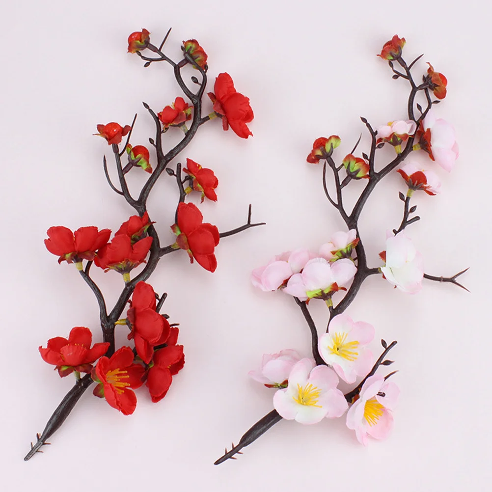 

6Pcs Birthday Cake Decoration Picks Plum Blossom Branch Cupcake Toppers Wedding Party Cake Accessories