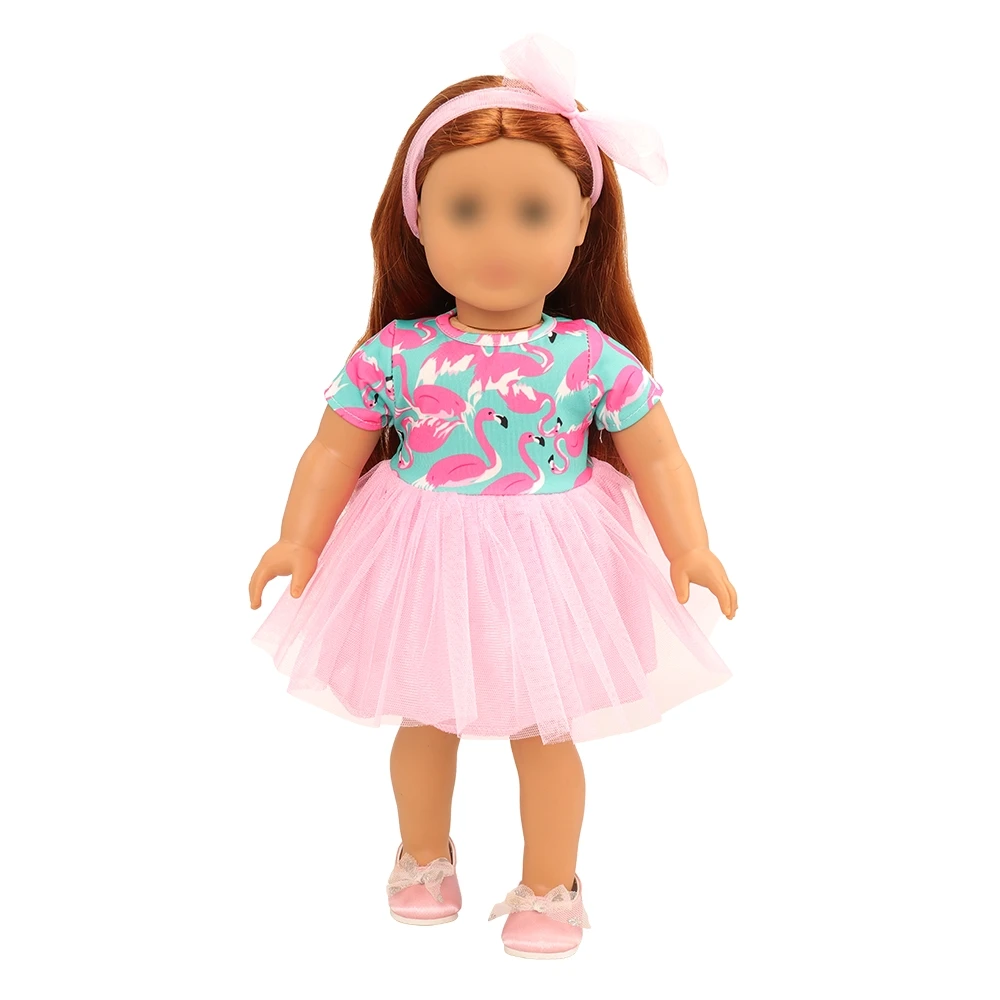 BARWA 18 inch Doll (45-46cm) New Fashion Clothes Jumpsuit Mesh Dress With Headdress for 18 Inch Dolls