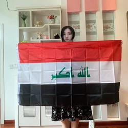 Iraq Flag 90x150cm 3X5 fts  Iraq National flag Hanging  polyester Banner Activity Decorative National Banner