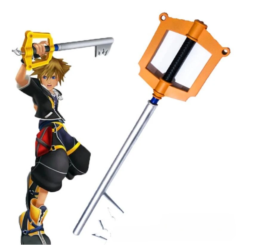 Kingdom Hearts Gold Key: Sora Key Keyblade 1:1 Cosplay sword prop for Gaming Accessories PU arms Cos Role Play Gift Safety 88cm