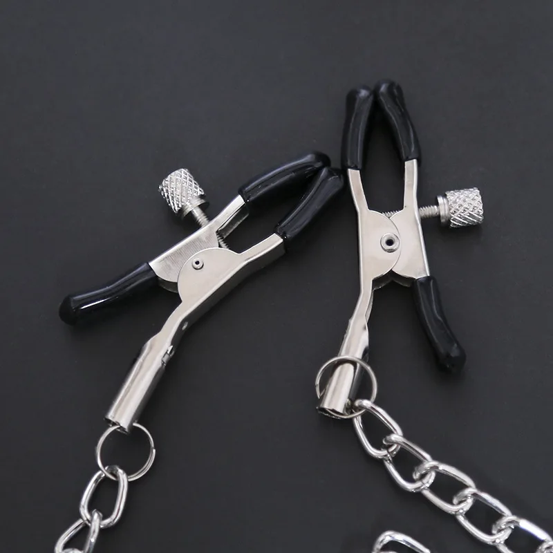 No Vibrator Nipple Clamp With Chain Nipple Clips BDSM Fetish Clamps Bondage Adult Games Couples Sex Toys  For Women Products 18