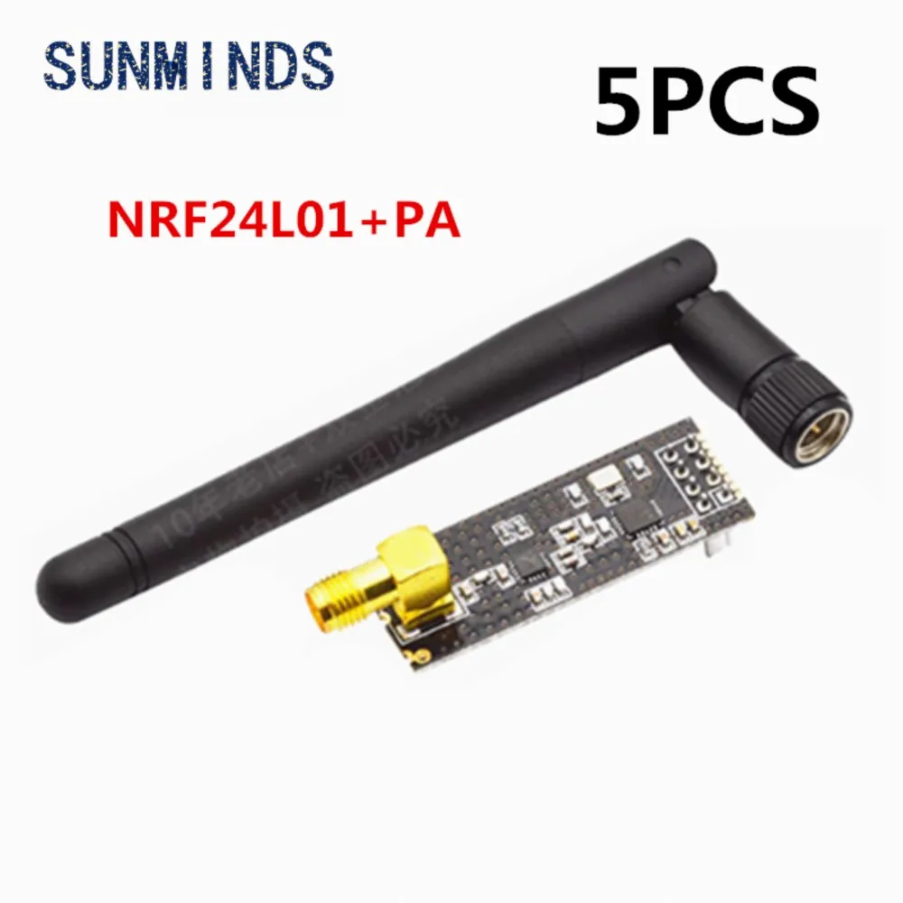 NRF24L01 PA LNA Wireless Transceiver RF Transceiver Module 2.4G 1100m with Antenna and NRF24L01+ Breakout Adapter with 3.3V