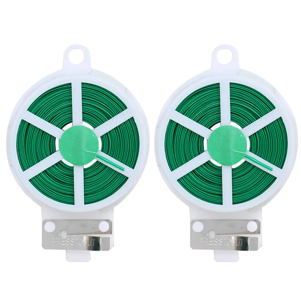 

2pcs Gardern Ties Cable Tie Green Binding Wire Flowers Trees Climbing Plants Reusable Strong Plastic Coated Iron Wire Galvanized
