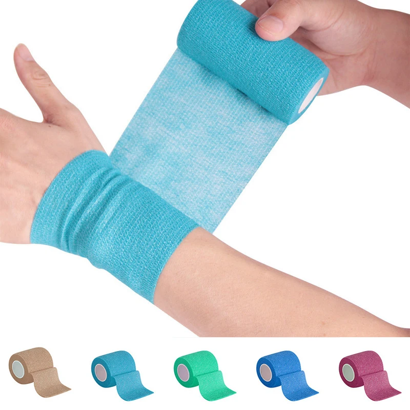 8 Colors Cotton Breathable Medical Gauze Bandage For Outdoor Sport Elastic Self-adhesive Bandages Fixing Wrist Sports Protector