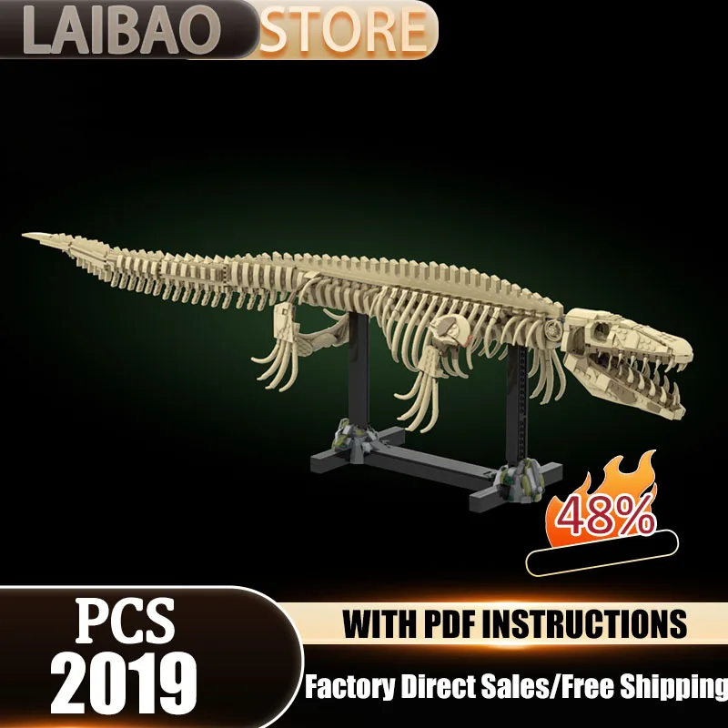 

Ancient fossil Model Moc Building Blocks Mosaurus Fossil Model Technology Bricks Christmas Assembly DIY Toys Constructrion Gifts