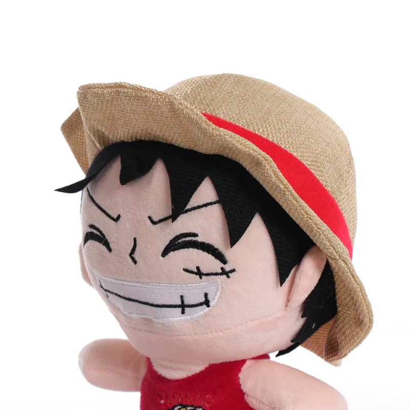 One Piece Anime Plush Toy para crianças, figuras Luffy, bonecas fofas, desenhos animados recheados, pingentes chaveiros, presentes de Natal, 14-20cm