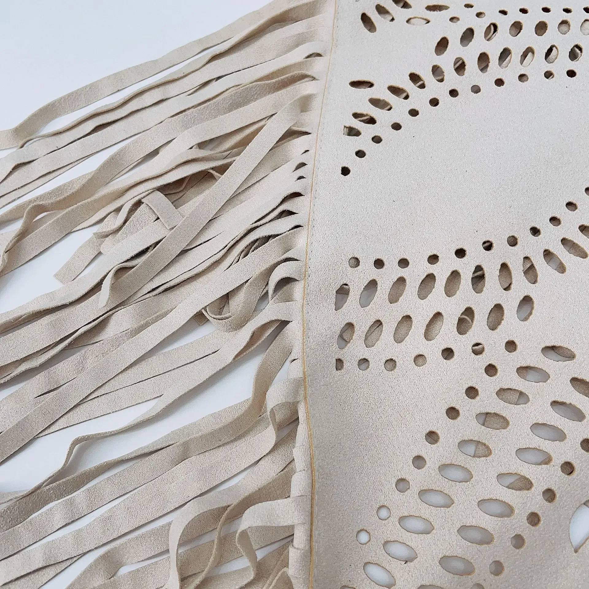 Western Cowboy Style Women's Suede Extra-Long Fringed Vest All-Match Folk-Custom Desert Beach Vacation Vest Shawl Size A2256