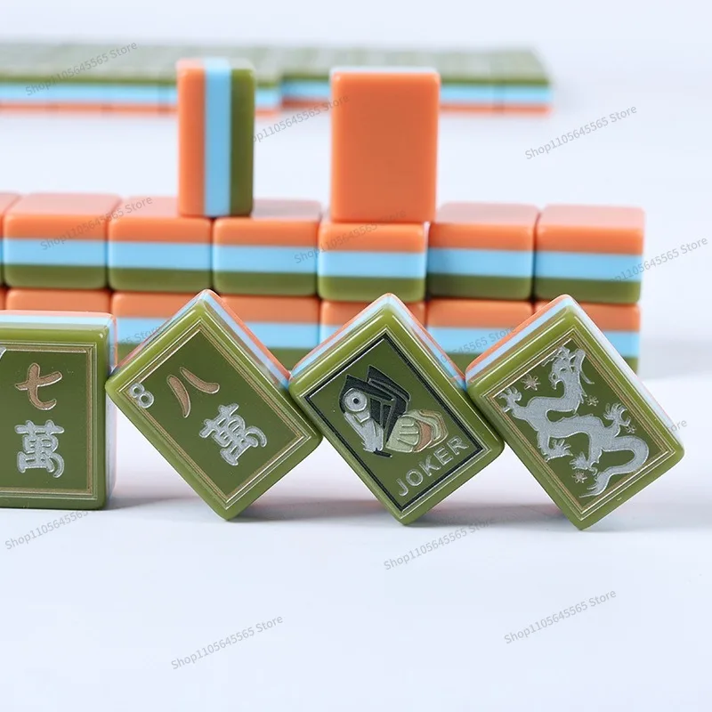 For Hand-painted Oil Painting Polishing Mahjong Four-color Leisure Entertainment Home Travel Portable