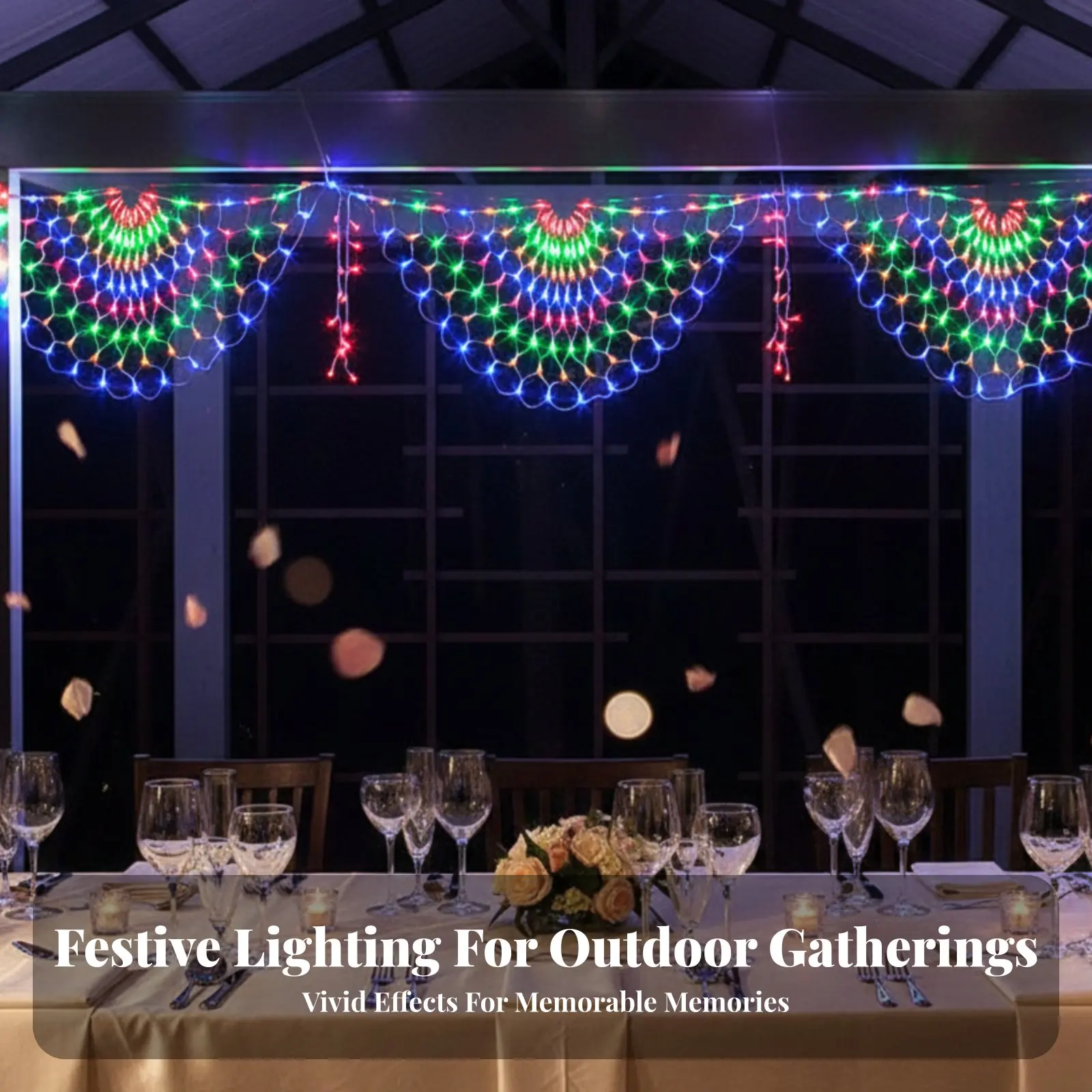 

Солнечная светодиодная гирлянда-сетка «Павлин», многорежимная, для наружного декора, патио, мероприятий