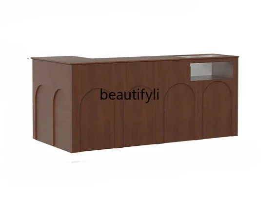 

Simple retro style clothing store women's clothing store checkout page paint corner counter flower shop, reception desk